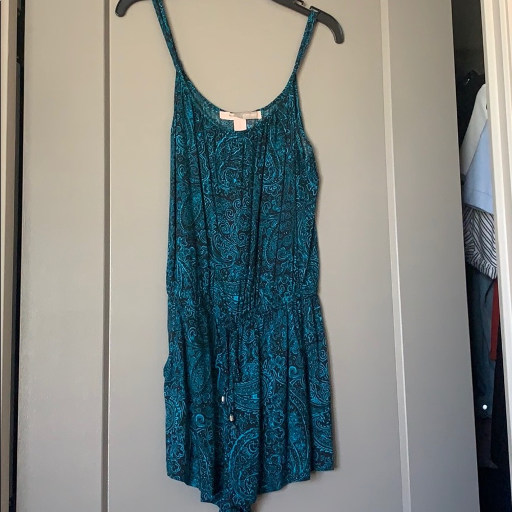 black and blue tank romper
